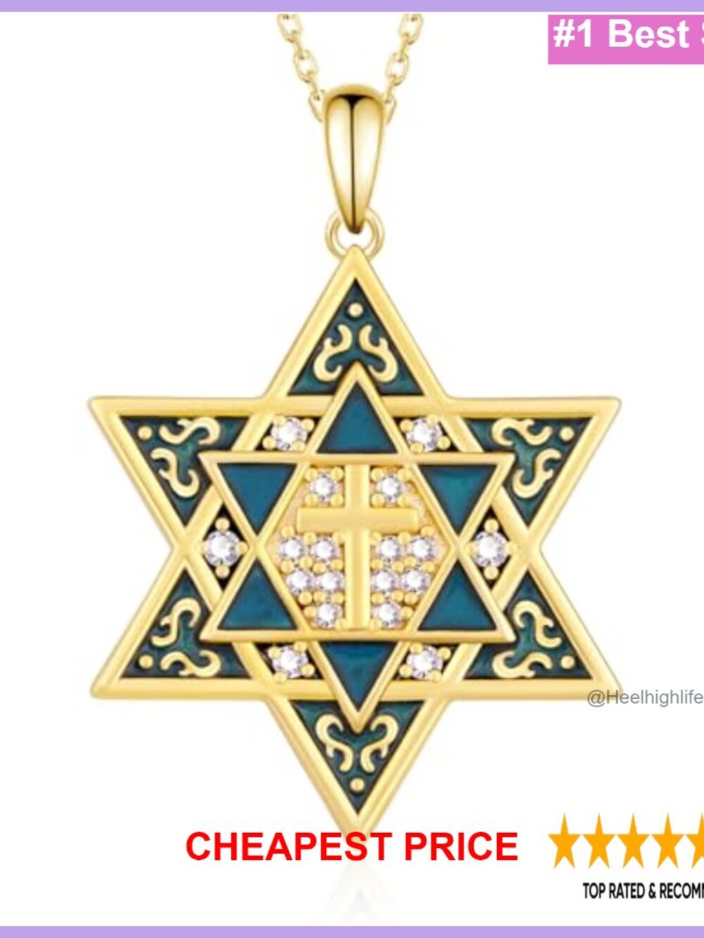 Star of David Necklace 925 Sterling Silver Jewish Star Pendant Necklace